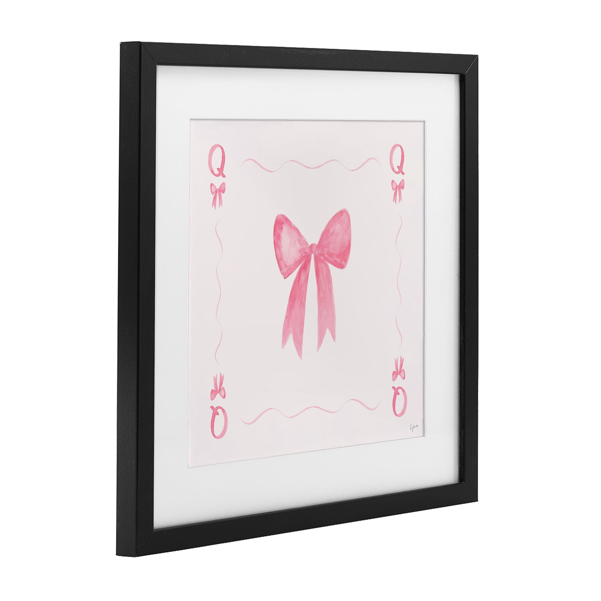 Stupell Industries Queen of Ribbons Card Black Framed Print Under Glass, design by Lucille Price