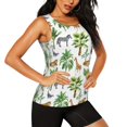 thumbnail image 2 of Womens Workout Tank Tops, zebra tiger Giraffe Tropical palm tree Racerback Tank Tops Quick Dry Vest Sleeveless Athletic Yoga Gym, 2 of 7