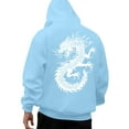 thumbnail image 6 of Felirenzacia Unisex Graphic Hoodie for Women Men, Plus Size Dragon Print Long Cuffed Sleeve Hooded Pullover Sweatshirt for Big Men,Light Blue,2XL, 6 of 7