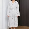 thumbnail image 2 of Bxsruta Womens Plush Hooded Robe Soft Fleece Bathrobe Long Loungewear with Pockets and Belt, 2 of 8