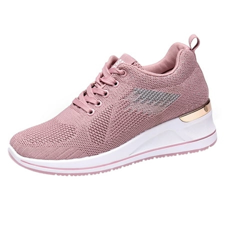 

Qufokar High Boots for Women Sneaker Laces Women Shoes Outdoor Wedge Leisure Trainer Women Fitness Shoes Casual Running Mesh Sport Breathable Women S