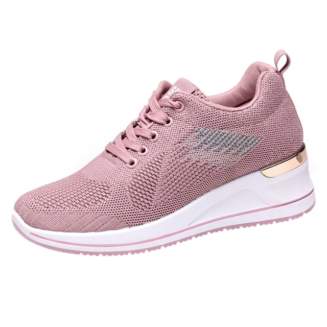 HBFAGFB Espadrilles pour Femmes Chaussures d'Entraînement Compensées Loisirs Respirantes Chaussures de Course Extérieures Roses Taille 39