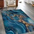 thumbnail image 2 of 2.7'x5' Area Rugs, Teal Ombre Indoor Outdoor Area Rug for Living Room Bedroom, Marble Modern Abstract Ink Painting Washable Bathroom Rugs Kitchen Floor Carpet Mats Home Decor Aesthetic, 2 of 8