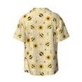 thumbnail image 2 of Wukai Sunflowers Bee Men's Casual Short-Sleeve Button Down Shirt - Lightweight Summer Dress Shirt for Daily Wear-3X-Large, 2 of 7