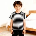 thumbnail image 4 of Tiijoy Toddler Boys Short Sleeve Striped T-Shirt Casual Round Neck Pocket T Shirt, Sizes 3-14, 4 of 5