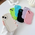 thumbnail image 2 of Curly Wave Frame Solid Color Soft Compatible with iPhone Case (Green,iPhone 12 Pro Max), 2 of 8