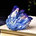 thumbnail image 5 of K-KED Natural Aura Blue Titanium Rock Quartz Crystal Cluster Specimen Stone Healing-About 80g, 5 of 6