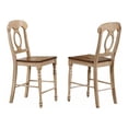 thumbnail image 1 of Sunset Trading Brook 24" Wood Napoleon Barstools in Cream (Set of 2), 1 of 3