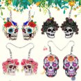 thumbnail image 2 of Pendientes Calavera Hueso 4/3 Pares Acrílico Halloween para Mujeres Y Niñas Regalos Festivales, 2 of 8
