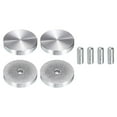 thumbnail image 1 of Paquete de 4 discos de aluminio en forma redonda, adaptador de disco circular de aluminio de 40 mm de diámetro con rosca M8 para mesa de vidrio, plateado, 1 of 6
