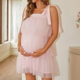thumbnail image 4 of Mifsaly Maternity Dresses Photoshoot Sleeveless Sundress Flowy Bow Strap Mini Dress Baby Shower Pregnant Elegant Cocktail Party Evening Gowns XL, 4 of 9