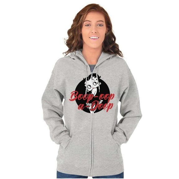 Betty Boop Oop a Doop Cute Cartoon Zip Hoodie Sweatshirt Women Brisco Brands S