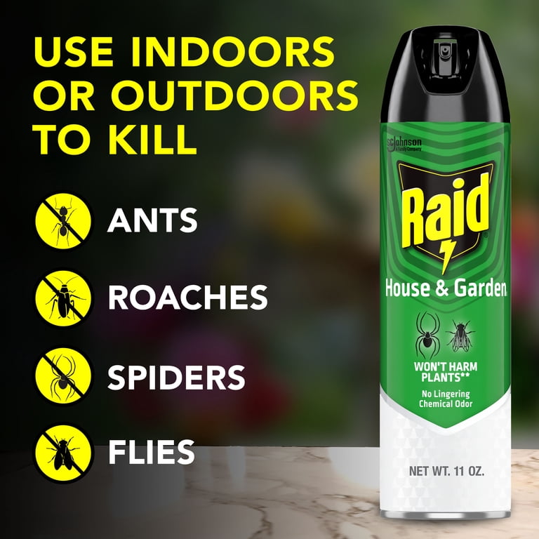 Raid House & Garden Indoor Flying Insect Killer without Harming Plants, 11  oz