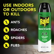 Raid House & Garden Insect Killer, Indoor & Outdoor Bug Spray Won't Harm Plants, 11 oz