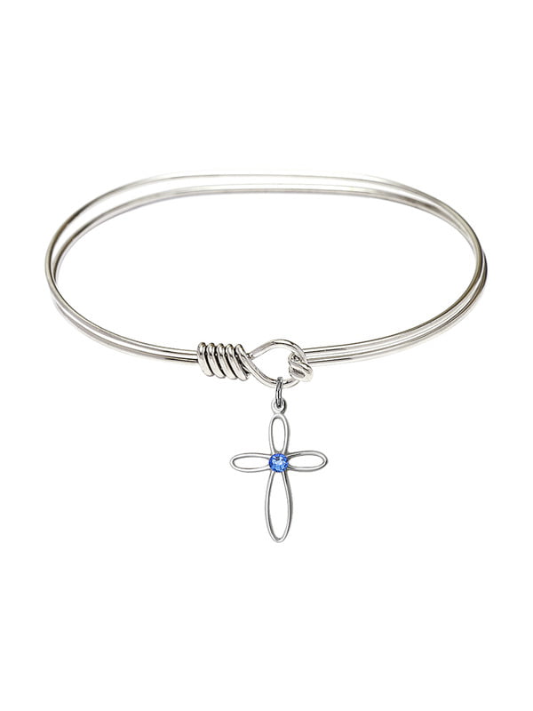 St Kilian Charm On A 6 1/4 Inch Round Eye Hook Bangle Bracelet