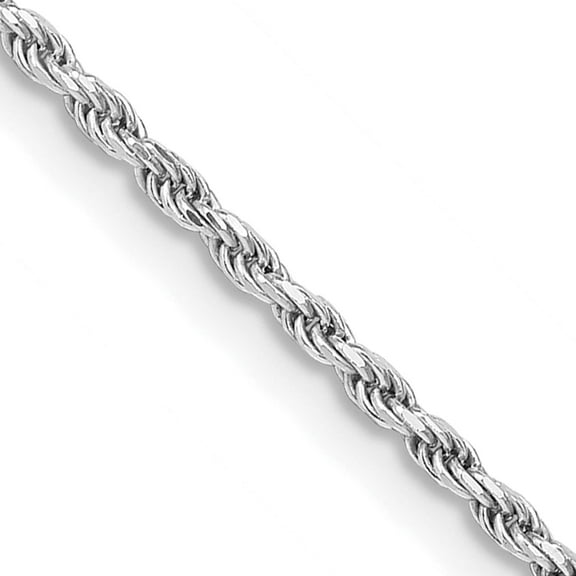 Sterling Silver Rhodium-Plated 1.7mm Diamond-Cut Rope Chain (36 X 1.7) Made In Italy qdc025r-36