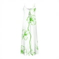 thumbnail image 5 of Dazajoo Floral Maxi Dresses for Women Plus Size Sleeveless Dress Trendy V Neck Beach Vacation Flowy Dresses,Green,XXL, 5 of 6