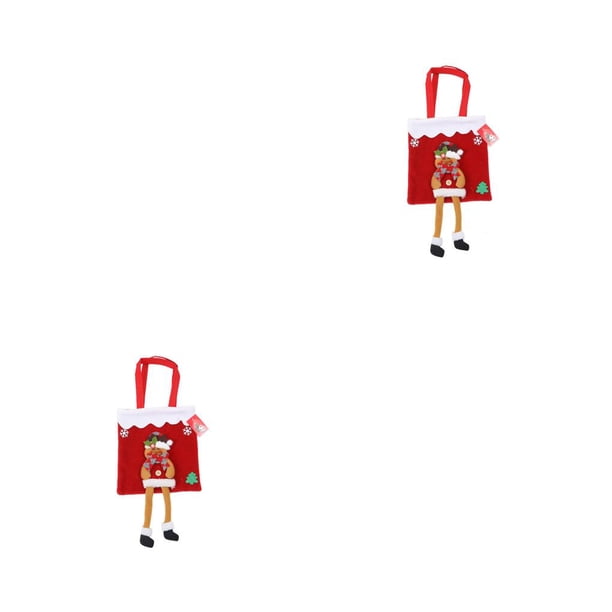 Bewildely Bolsa de regalos de Navidad Papá Noel Lindo Chocolates Juguetes Galletas Bolsa de almacenamiento Decoración Tote con asa Niños Tipo 1 Tipo 1 2piezas Bewildely CBP443712