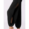 thumbnail image 4 of DARING DIVA Women's Side Slit Yoga Harem Pants XS Black, 4 of 5