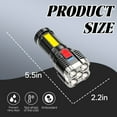 thumbnail image 3 of HIBIBUD 5.5" Silver Tactical Flashlight,High Lumens Rechargeable COB Side Light for Outdoor, 3 of 7