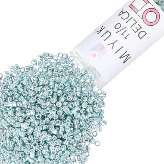Miyuki Delica Seed Beads – Size 11/0 (1.6 mm), DB0415, Galvanized Turquoise Dyed, 7.2 g, Approx. 1440 Beads
