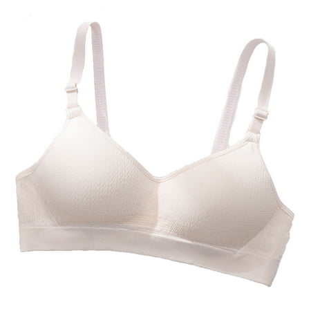 LLYwey Wireless Bras for Women Clearance Sale Womens Bra Underwear Seamless with Cups Without Underwire Push up Comfortable Bra Women Size Nylon Sport Bra Style LW-286 Beige S