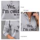 thumbnail image 5 of Sudadera de Mujer con Media Cremallera y Letras Impresas de Manga Larga, Estilo Casual, Sudadera con puños de Costilla a la Moda, Gris Claro XXL, 5 of 6
