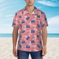 thumbnail image 2 of Fotbe America Flags Hawaiian Shirt for Men Unisex Summer Beach Casual Short Sleeve Cotton Linen Button Down Shirts-XX-Large, 2 of 5