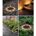 thumbnail image 2 of Solar Ground Lights IP68 Waterproof Solar Powered Disk Lights Outdoor Landscape Light for Patio Yard Pathway White Light, 2 of 5