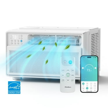 PhiloDeco Energy Star Window Air Conditioner, 10000 BTU Window Air Conditioner with Wifi 440 sq ft. Inverter Ac ,  Remote Control, Ultra Quiet & Easy Installation, ECO/24 Timer/Auto Restart