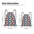 thumbnail image 2 of Kdxio Colorful Alpaca Print Drawstring Backpack Bag,Waterproof Draw String Back Sack, Gym Drawstring Bags Swim Bag For Unisex, 2 of 5