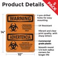 thumbnail image 2 of Biohazard Authorized Personnel Bilingual OSHA WARNING Rigid Plastic Sign 14 Inch x 10 Inch - 5 Pack, 2 of 8