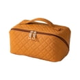 thumbnail image 2 of Difusor De Aceite Esencial Bolsa de cosméticos de PU Caja de maquillaje a cuadros de gran capacidad para regalos navideños (Camello) Likrtyny Cuidado Belleza, 2 of 9