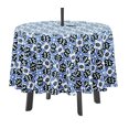 thumbnail image 1 of Vargottam Indoor/OutdoorRoundTablecloth 58 InchTablecloth with Umbrella Hole & Zip- Waterproof TableCloth TableCovers for Backyard Table -Blue, 1 of 7