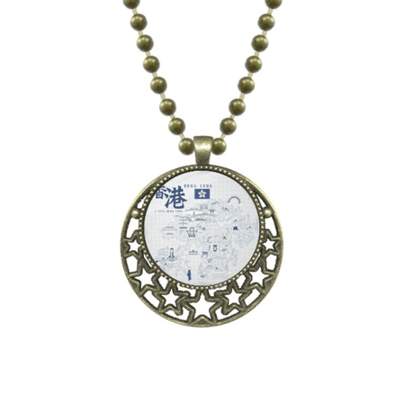 hong kong famous points china pendant star necklmoon chain jewelry