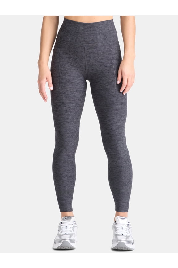 (2 pack) Athletic Works Women's and Women's Plus ButterCore Full Length Leggings with Pockets, Sizes XS-4X