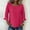 Hot Pink1, variant on Women's Oversized Square Neck 3/4 Sleeve T-Shirts Loose Basic Round Neck Casual Summer Tops for Daily Wear, S-XXL