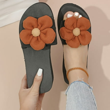 

Gubotare Ladies Slippers Women Flat Sandals Braided Leather Crossover Dressy Fashion Evening Party Wedding Sandals Coffee 9