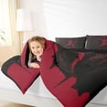 thumbnail image 4 of Homewish Teens Baseball Print Full Size Comforter Sets, Black Crismon Abstract Bedding Comforter Set, Cartoon Sports Theme Reversible Bedding Sets, Microfiber Bedroom Decor, 3 Pieces, 4 of 8