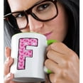 thumbnail image 2 of 3drose, Cute Pink on Pink Hearts Monogram Initial F, 11oz Two-tone Green Mug, 2 of 6