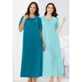 thumbnail image 5 of Only Necessities Plus Size 2-Pack Long Silky Gown, 5 of 6