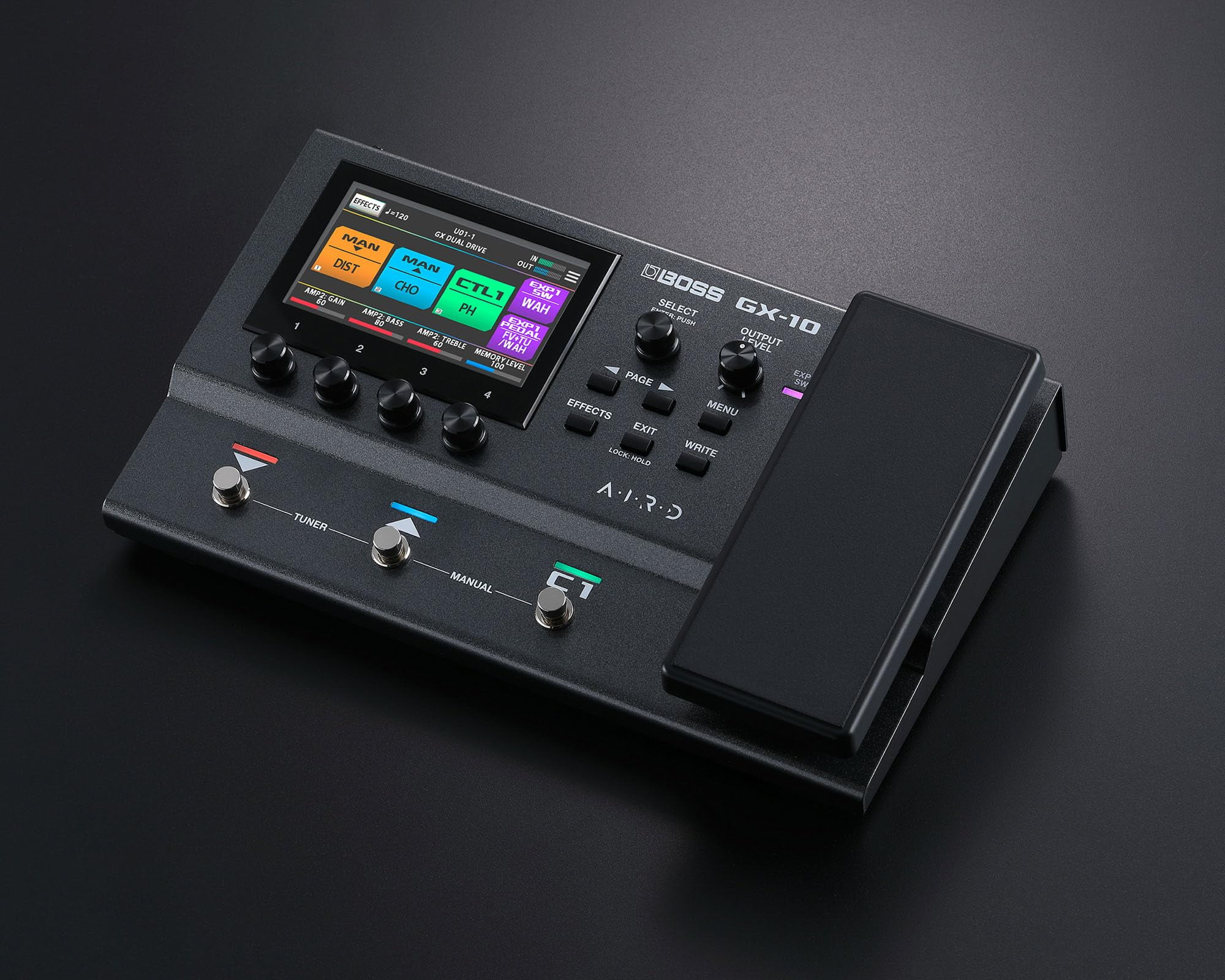 Boss GX-10 Guitar Effects Processor Bundle with Gearlux Power Supply, Instrument Cable, Patch Cable, and Picks