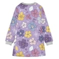 thumbnail image 6 of Girls' long-sleeved dress Cute Colorful Flowers Girls' A-line dress with ribbed cuffs Soft and comfortable, 6 of 6