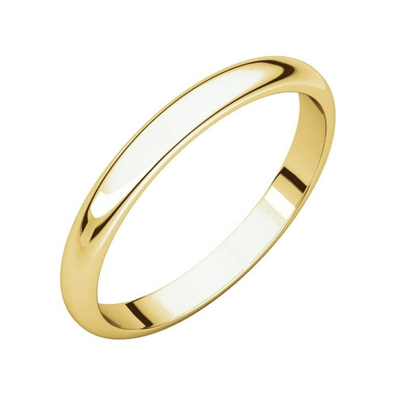 18k Yellow Gold 2.5mm Half Round Band Ring - 2.4 Grams - Size 5