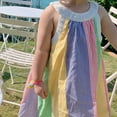 thumbnail image 4 of HBFAGFB Robes d'Été pour Filles Robe de Fête Sans Manches à Rayures Décontractée Taille 130, 4 of 5