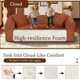 thumbnail image 4 of Timbernest 80" Convertible Sofa Bed, Corduroy Sleeper Couch with Storage Pockets for Living Room, Orange, 4 of 12