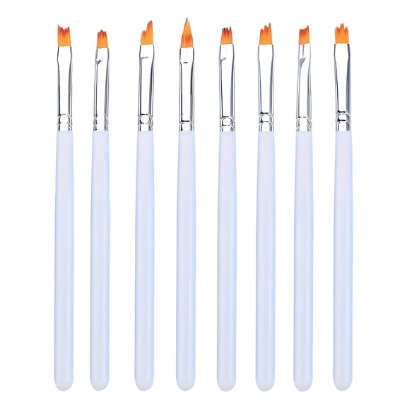 RAGUPEL 8Pcs Nail Brushes for Nail Art Petal-Shaped Brush Head (8-12mm) Nail Art Brush Compatible with Patterns Such As Petals Feathers Nail Art Tools Builder Gel Brush