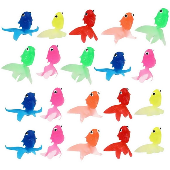 BRIGHTFUFU 20 piezas de pez artificial vívida decoración de adornos de acuario de peces dorados (color mixto)