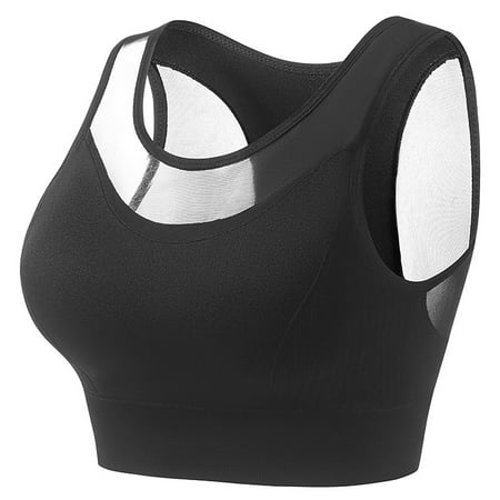 Zhaghmin Comfortable Sports Bras for Women Fitness Yoga Tank Top No Underwire Camisole Tops for Women Built in Bra Full Coverage Padded Vest Black Xl