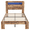 Rustic Brown, variant on PAPROOS Full Size Bed Frame, Wood Platform Bed with Charging Station and LED Light, Full Bed Frame with Headboard and Strong Wooden Slats for Teens Adults, No Box Spring Needed, Rustic Brown